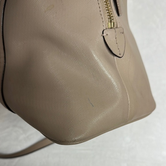 COACH Peyton Sand Beige Taupe Leather Cora Dome Satchel Handbag Purse - Picture 16 of 16